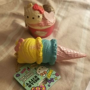 Hello Kitty Squishy Ice Cream Bag Charm Toys chain